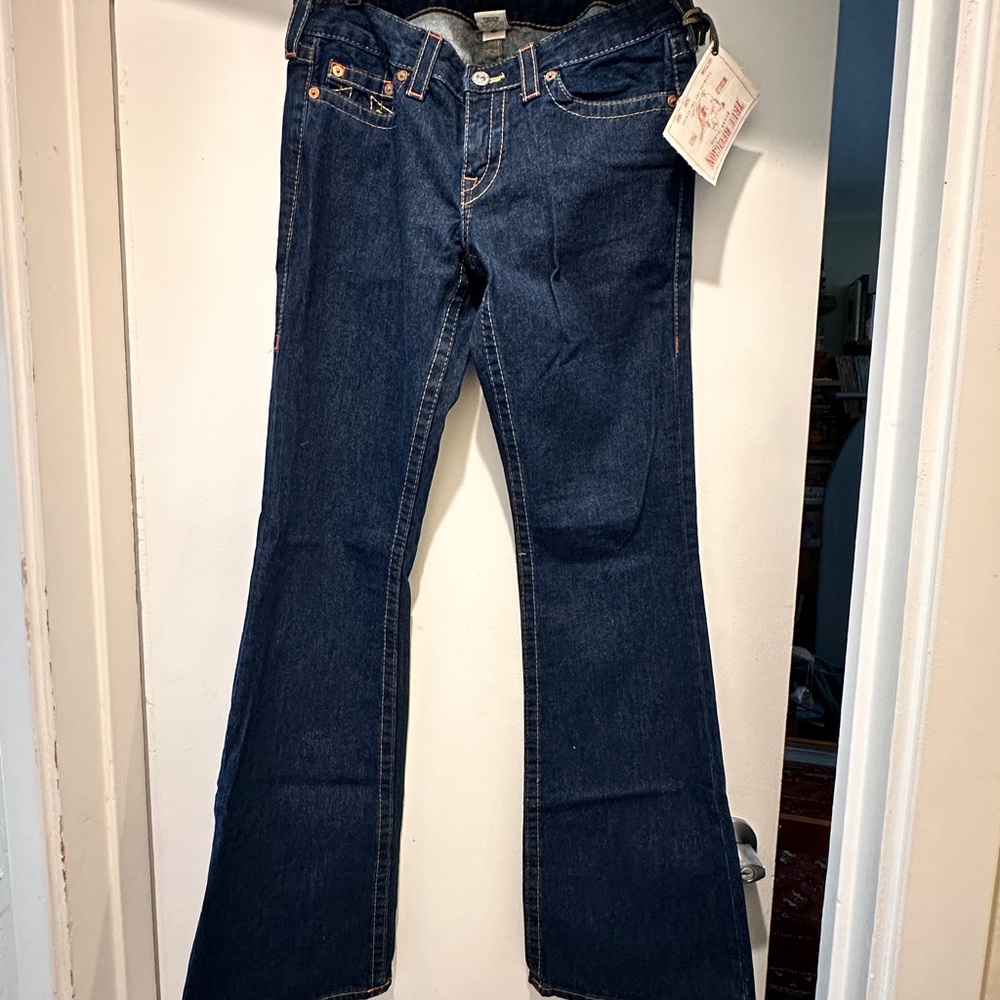 True Religion Blue Flare Wide Leg Jeans